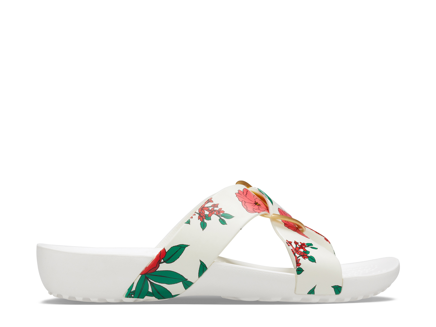 Details about   NEW GENUINE Crocs Serena Printed Cross Band Slide Floral White 